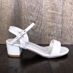 Toddler/Little Girl/Big Girl Single Strap Block Heel Sandal - White Leatherette